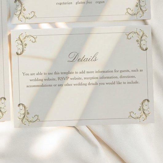 Details zum Hochzeitsdatum von Barockgold Begleitkarte