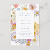 Details zum Hochzeitsfeiern im Soft Garden Florals Begleitkarte (Vorderseite)