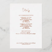 Details zum Hochzeitsfest Weißer Hintergrund Rose  Folieneinladung (Vorderseite)