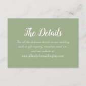 Details zum Hochzeitsgeschenk im Grünen Begleitkarte (Vorderseite)