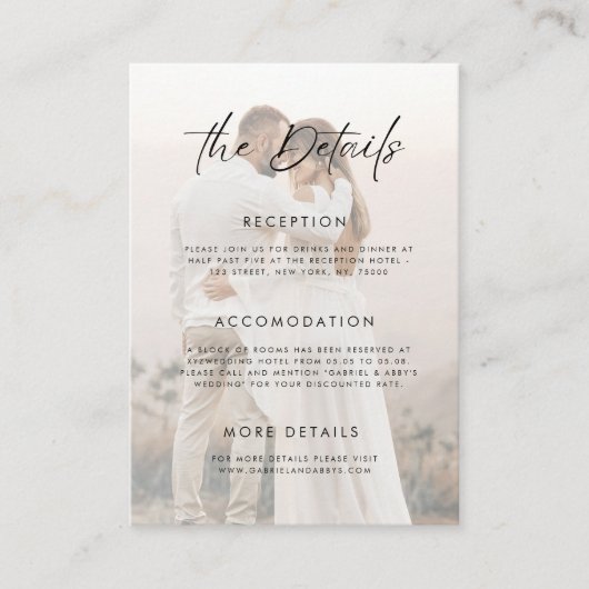 Details zum Hochzeitsgrad des verblassten, transpa Begleitkarte (Vorderseite)