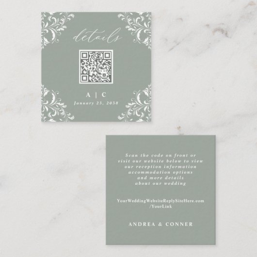 Details zum Hochzeitsgrad im Grünen QR-Code Begleitkarte (Vorne/Hinten)