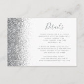 Details zum Hochzeitsgrad von Silver Glitzer Edge Begleitkarte (Vorderseite)