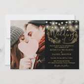 Details zum Hochzeitsgrad von String Lights Gold F Einladung (Vorderseite)