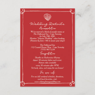 Details zum Hochzeitshandzug und die Richtung Begleitkarte