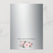 Details zum Hochzeitskalender für Silber und Rosa Begleitkarte (Rückseite)