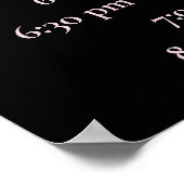 Details zum Hochzeitskalender in Burgund und Rosa Poster (Ecke)