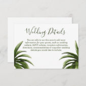 Details zum Hochzeitskalender von tropischen Palme Einladung (Vorne/Hinten)