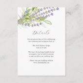 Details zum Hochzeitskartenlavender Wasserfarbenka Begleitkarte (Vorderseite)