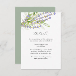 Details zum Hochzeitskartenlavender Wasserfarbenka Begleitkarte