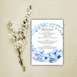 Details zum Hochzeitskranz der Blauen Flora Begleitkarte
