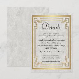 Details zum Hochzeitsmonat in Gold Geometric Marbl Begleitkarte