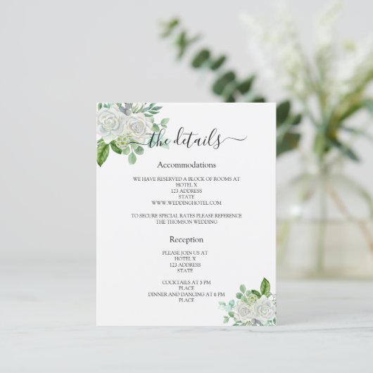 Details zum Hochzeitsprogramm im Blumengarten QR (Stehend Vorderseite)