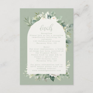 Details zum Hochzeitssaal in der grünen Eukalyptus Begleitkarte