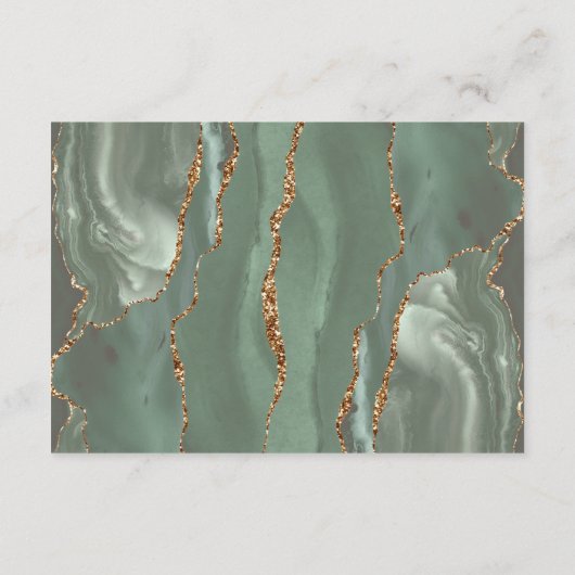 Details zum Hochzeitssaal von Sage Green Gold Begleitkarte (Rückseite)