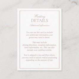 Details zum Hochzeitsschreiben der klassischen Scr Begleitkarte