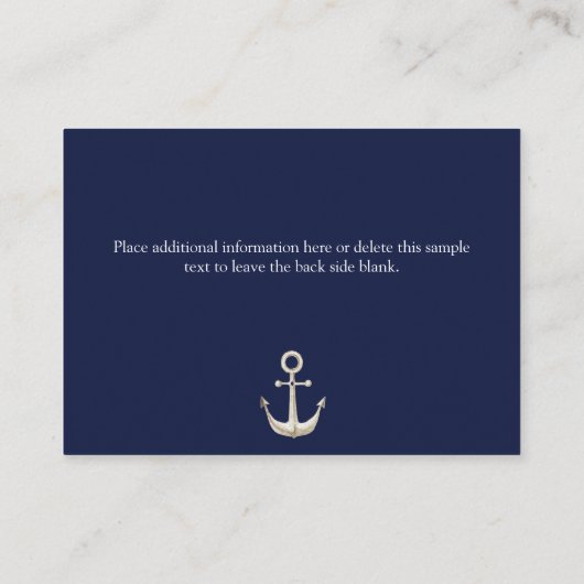 Details zum Hochzeitsschreiben der Nautical Anchor Begleitkarte (Rückseite)