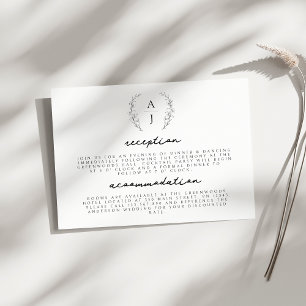 Details zum Hochzeitsschreiben des eleganten Wappe Begleitkarte
