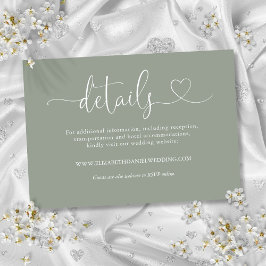 Details zum Hochzeitsschreiben im grünen Herzen Begleitkarte