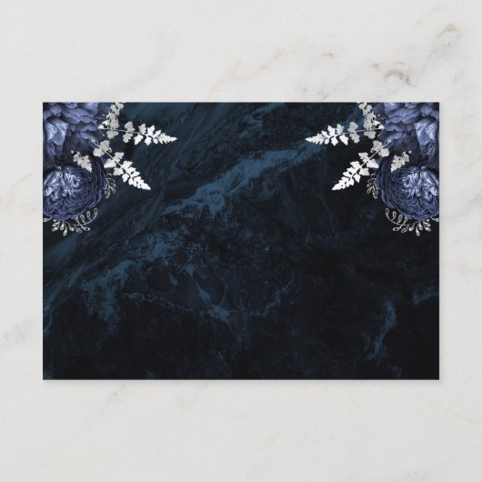 Details zum Hochzeitsschreiben in blauem Silber Begleitkarte (Rückseite)