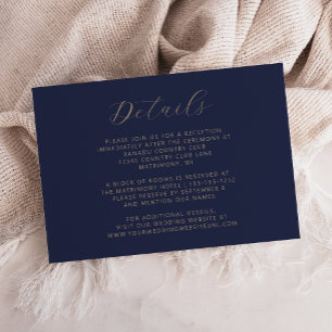 Details zum Hochzeitsschreiben von Blue Gold Begleitkarte