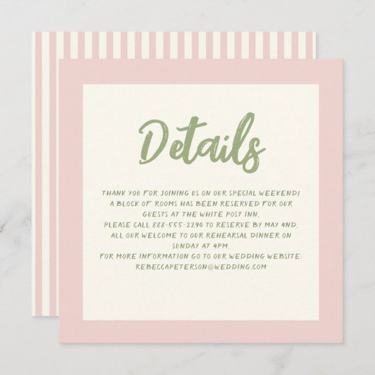 Details zum Hochzeitsschreiben von Pinky Pastel Re Einladung (Vorne/Hinten)