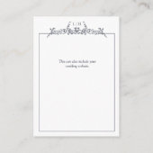 Details zum Hochzeitssehen an der Mongram Navy Blu Begleitkarte (Rückseite)