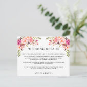 Details zum Hochzeitssehen in Aquarellfarbe Rosa F Postkarte (Stehend Vorderseite)