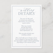 Details zum Hochzeitsstich des dunkelblauen Wappen Begleitkarte (Rückseite)