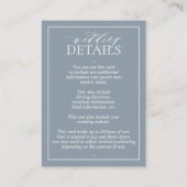 Details zum Hochzeitsstich des dunkelblauen Wappen Begleitkarte (Rückseite)