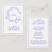 Details zum Hochzeitsstich des Mongram-Wappen Begleitkarte (Vorne/Hinten)