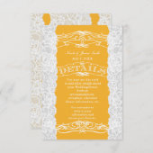 DETAILS zum Hochzeitsstich für Gelb und Weiß Begleitkarte (Vorne/Hinten)