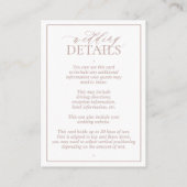 Details zum Hochzeitsstich für Rose-Leafy-Wappen Begleitkarte (Rückseite)