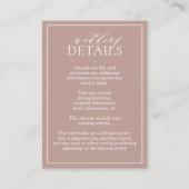 Details zum Hochzeitsstich für Rose-Leafy-Wappen Begleitkarte (Rückseite)