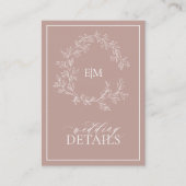 Details zum Hochzeitsstich für Rose-Leafy-Wappen Begleitkarte (Vorderseite)