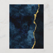 Details zum Hochzeitsszenario eines Blue-Gold-Foil Begleitkarte (Rückseite)