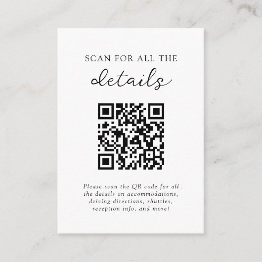 Details zum Hochzeitsszenario für Schwarz-Weiß-Dis Begleitkarte (Vorderseite)