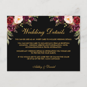 Details zum Hochzeitsszenario in Burgund Postkarte