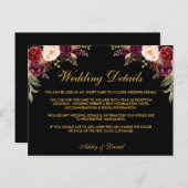 Details zum Hochzeitsszenario in Burgund Postkarte (Vorne/Hinten)