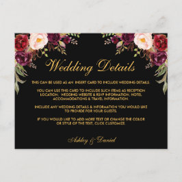 Details zum Hochzeitsszenario in Burgund Postkarte