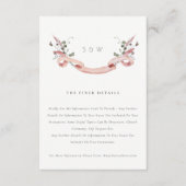 Details zum Hochzeitsszenario in der rosa Wildblum Begleitkarte (Vorderseite)