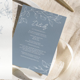 Details zum Hochzeitsszenario in Dusty Blue Begleitkarte