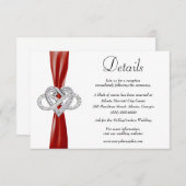 Details zum Hochzeitsszenario in Red Ribbon Begleitkarte (Vorne/Hinten)