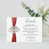 Details zum Hochzeitsszenario in Red Ribbon Begleitkarte (Stehend Vorderseite)