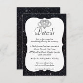 Details zum Hochzeitsszenario in Schwarzen Glitzer Begleitkarte (Vorne/Hinten)