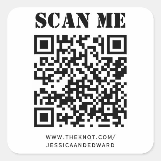 Details zum Hochzeitsszenario mit benutzerdefinier Quadratischer Aufkleber (Vorderseite)