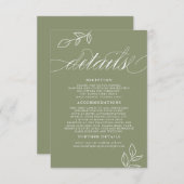 Details zum Hochzeitsszenario mit minimalem Leaf-Q Begleitkarte (Vorne/Hinten)