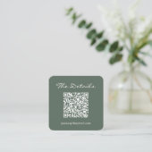 Details zum Hochzeitsszenario QR Code Dunkler Sage Begleitkarte (Stehend Vorderseite)