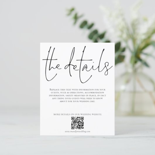 Details zum Hochzeitsszenario QR-Skriptumrandung (Stehend Vorderseite)