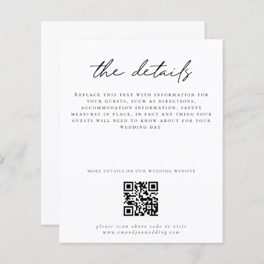 Details zum Hochzeitsszenario QR-Skriptumrandung (Vorne/Hinten)